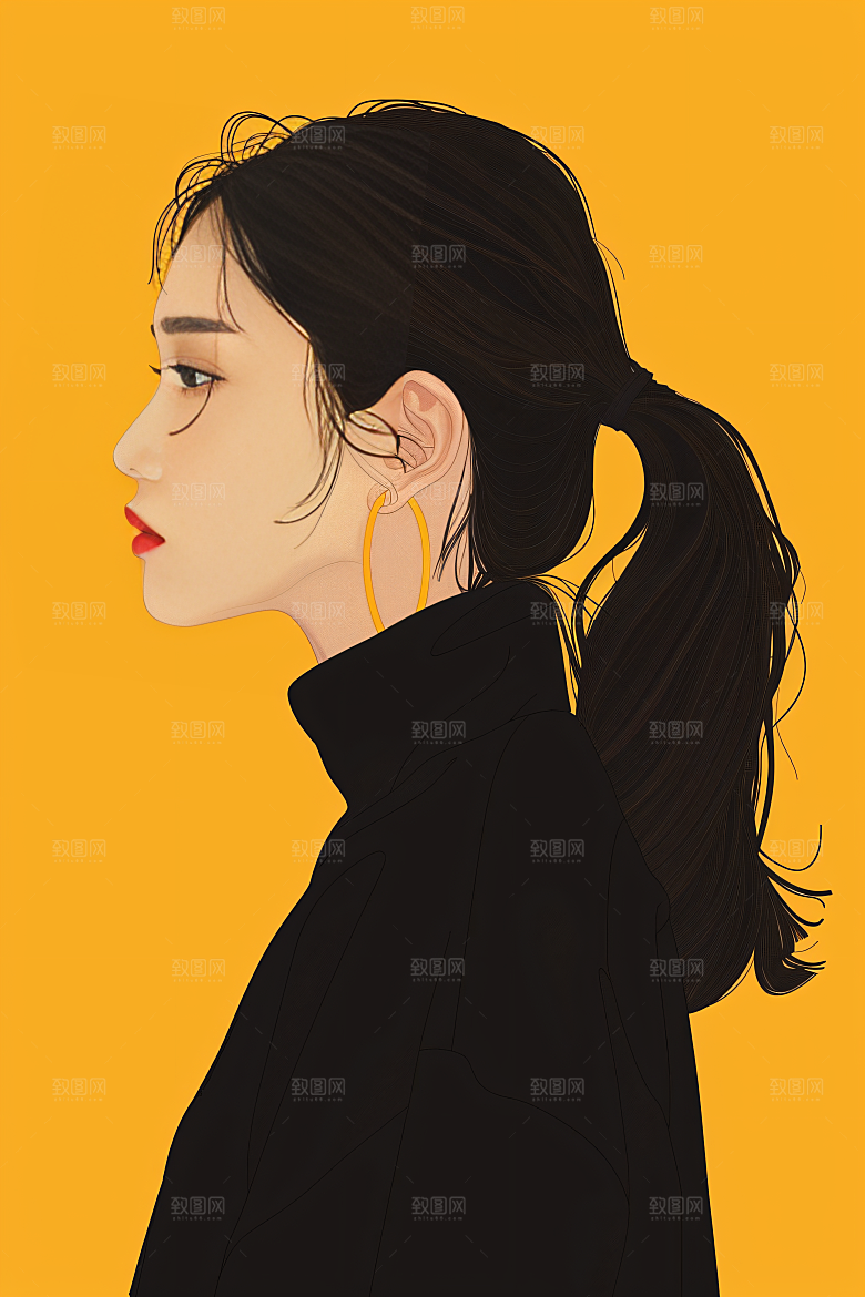 彩色潮流人物鲜明扁平风插画
