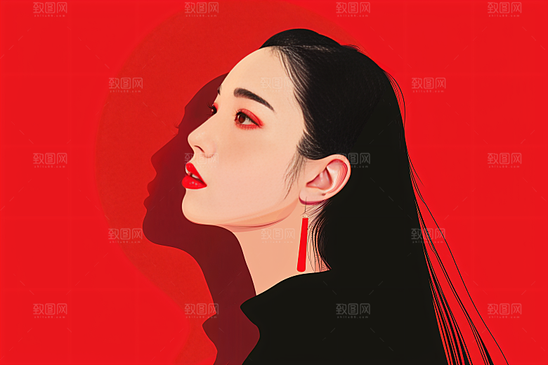 彩色潮流人物鲜明涂鸦插画