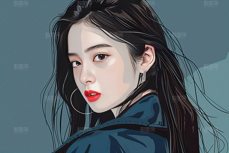 彩色潮流人物高清时尚插画