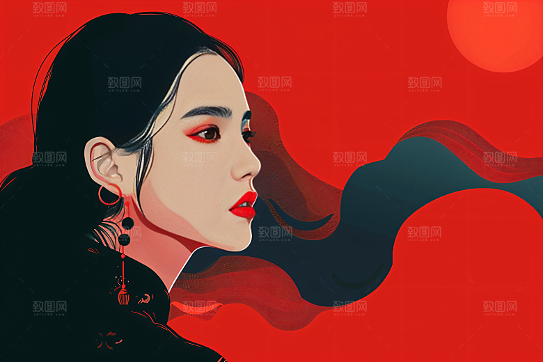 彩色潮流人物高清扁平风插画