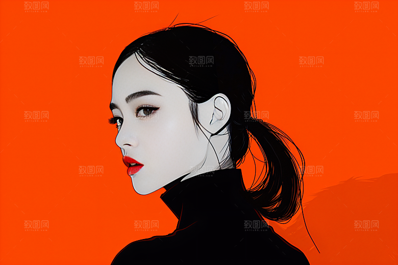 彩色潮流人物平面高清插画