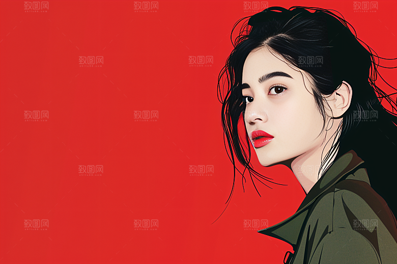 彩色潮流人物时尚涂鸦插画