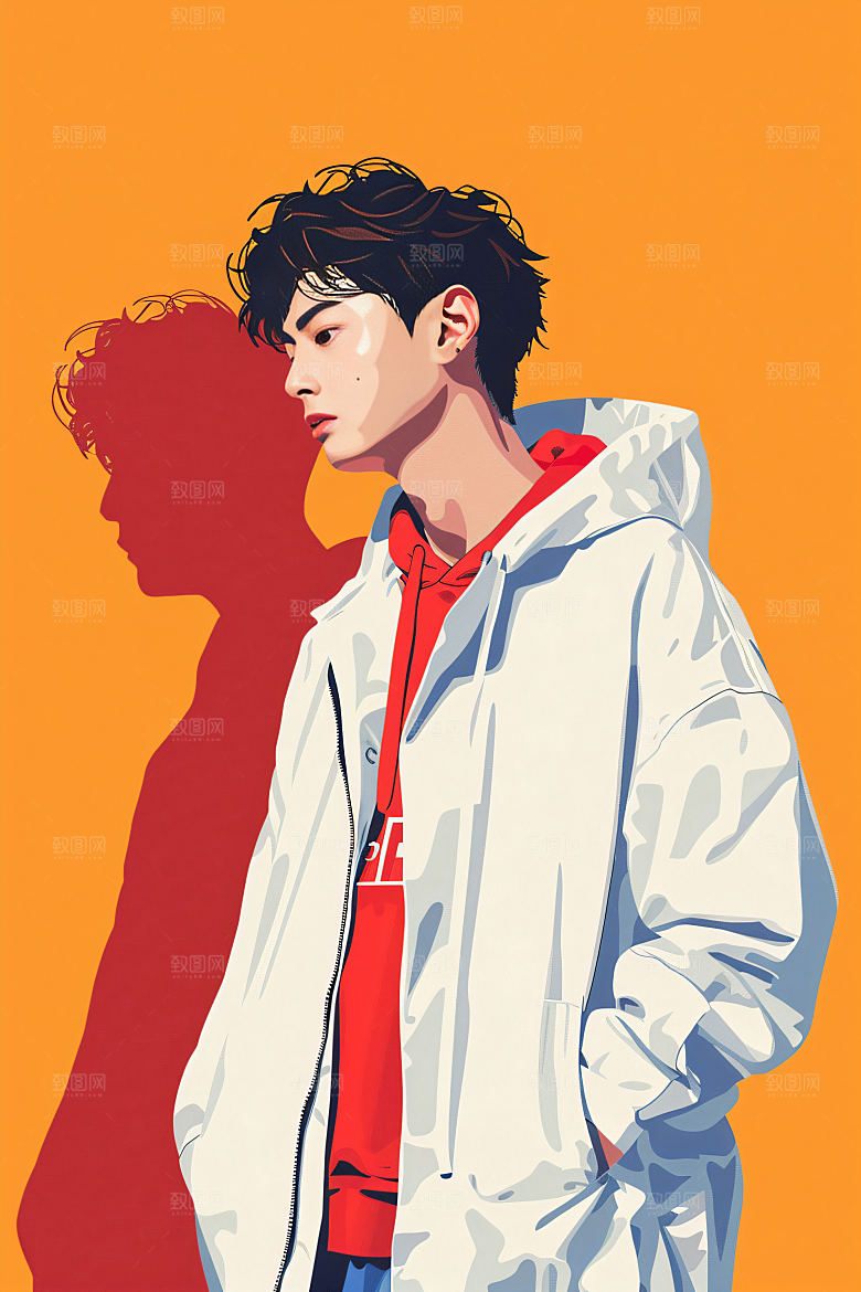 彩色潮流人物扁平风高清插画