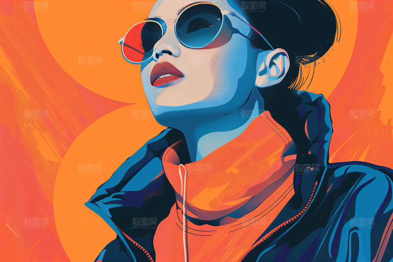 彩色潮流人物扁平风高清插画