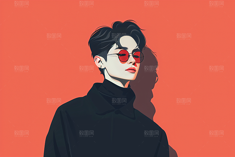 彩色潮流人物扁平风高清插画