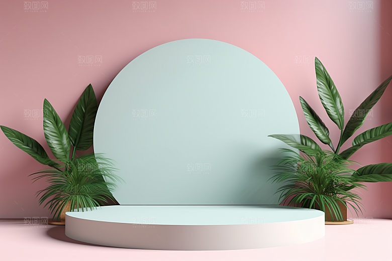 彩色简约几何质感电商背景