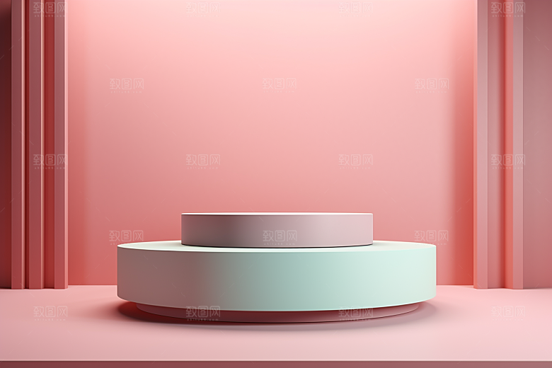 彩色简约大气产品展台电商背景