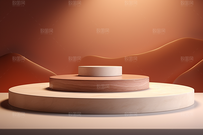 彩色简约产品展台时尚电商背景