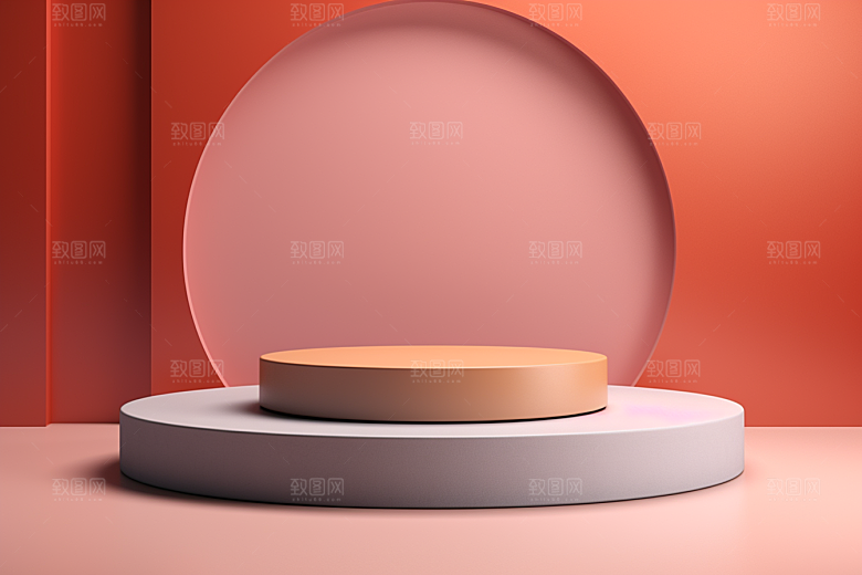 彩色简约INS风产品展台电商背景