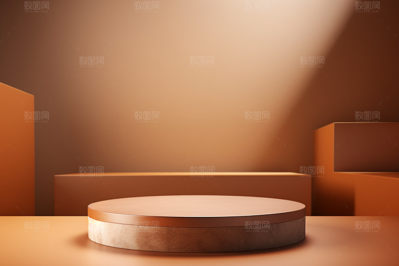 彩色简约时尚产品展台电商背景