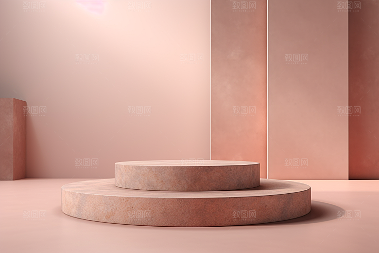 彩色简约促销产品展台电商背景