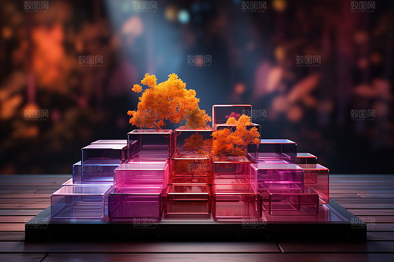 彩色简约大气高级感电商背景