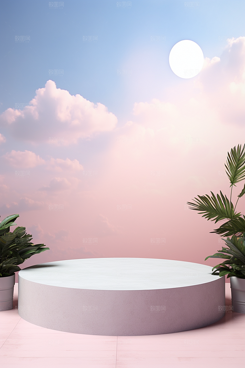 彩色简约高清高级感电商背景