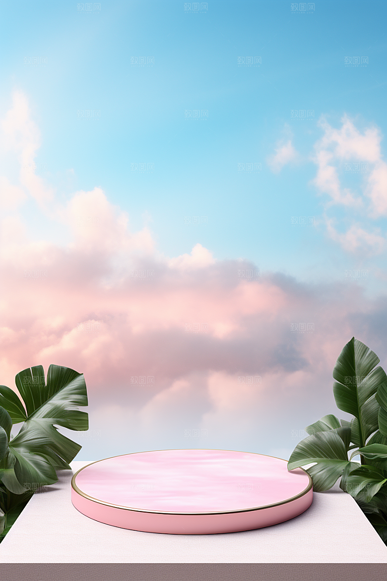 彩色简约精致质感电商背景