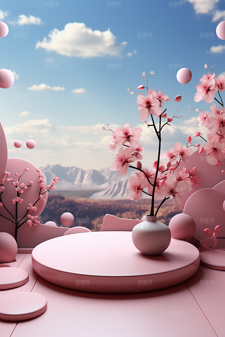 彩色简约时尚高级感电商背景