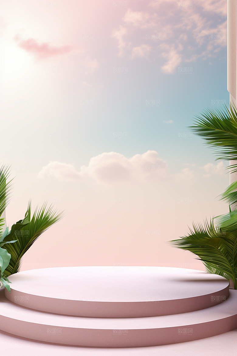 彩色简约质感INS风电商背景
