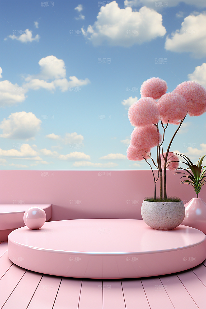 彩色简约INS风精致电商背景