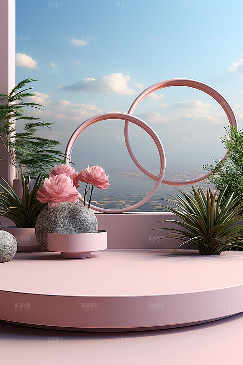 彩色简约精致INS风电商背景