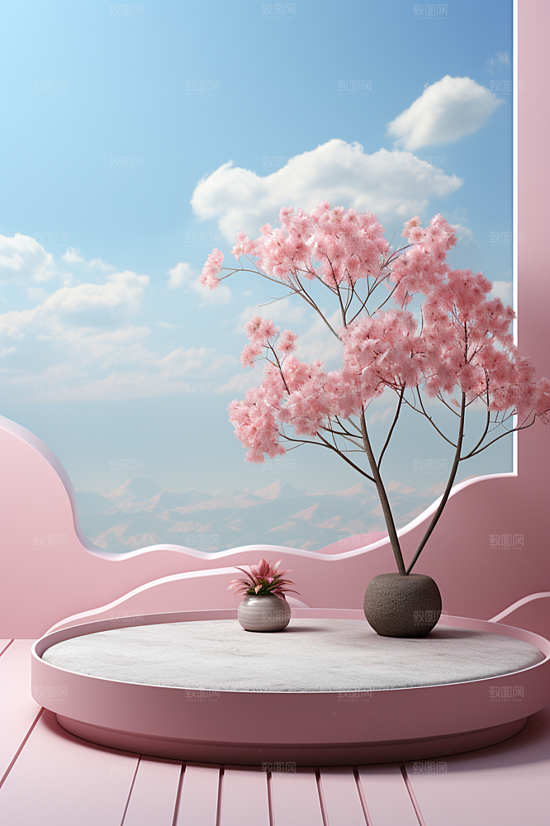 彩色简约时尚几何电商背景