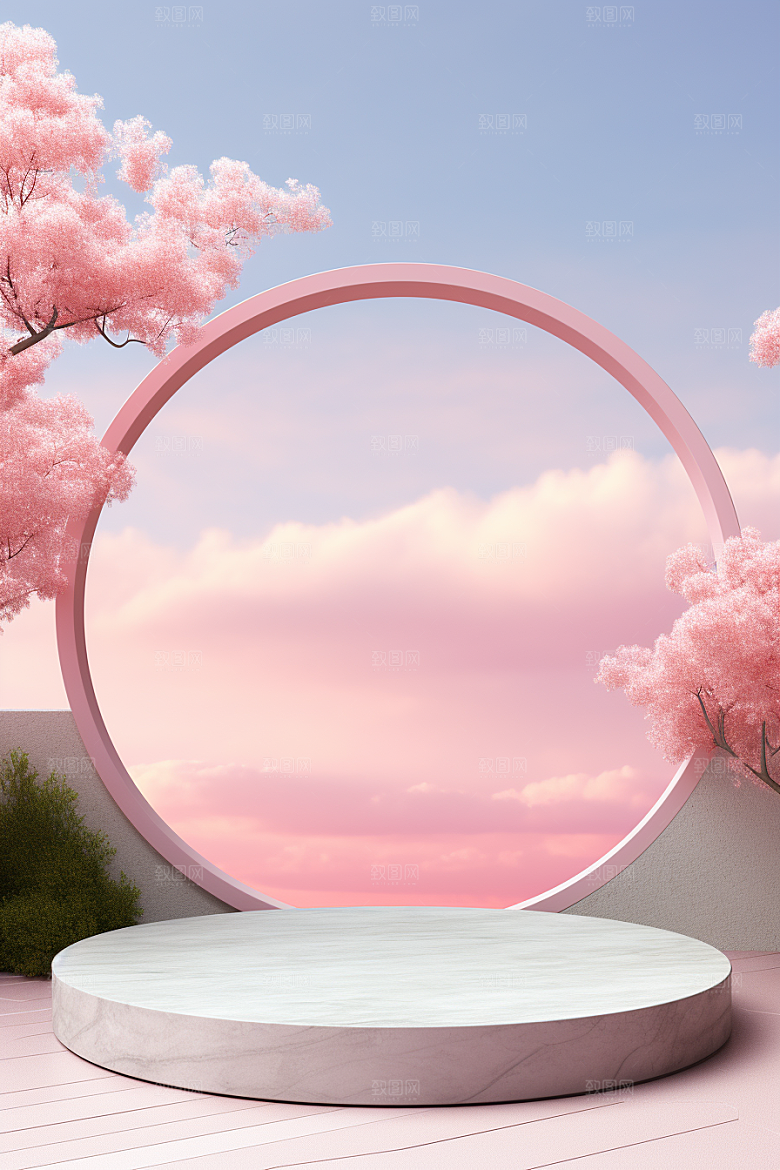 彩色简约产品展台购物电商背景