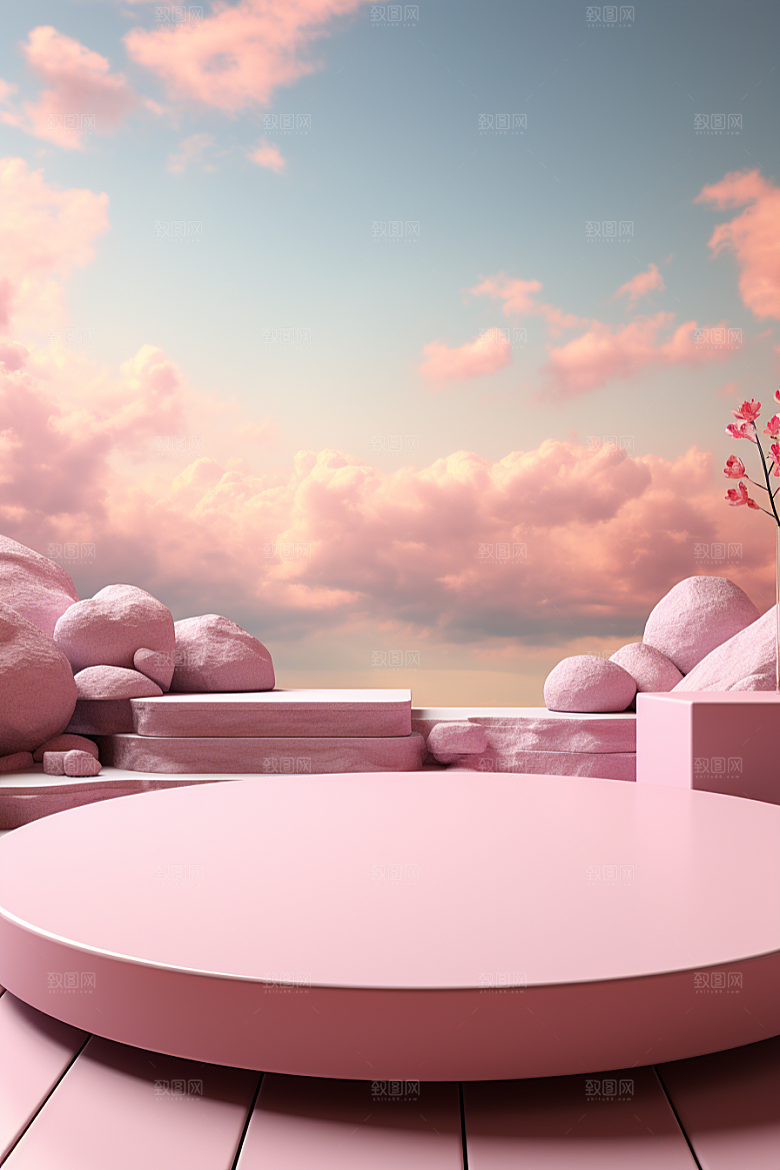 彩色简约大气高级感电商背景