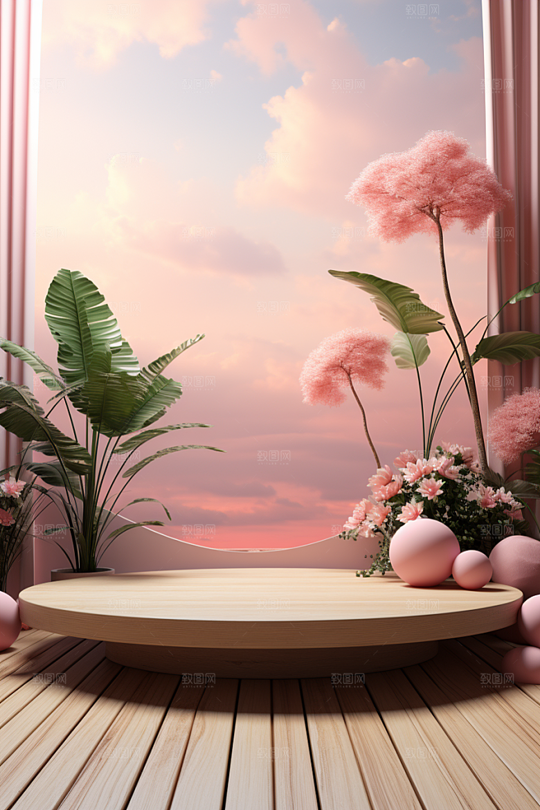 彩色简约高级感质感电商背景