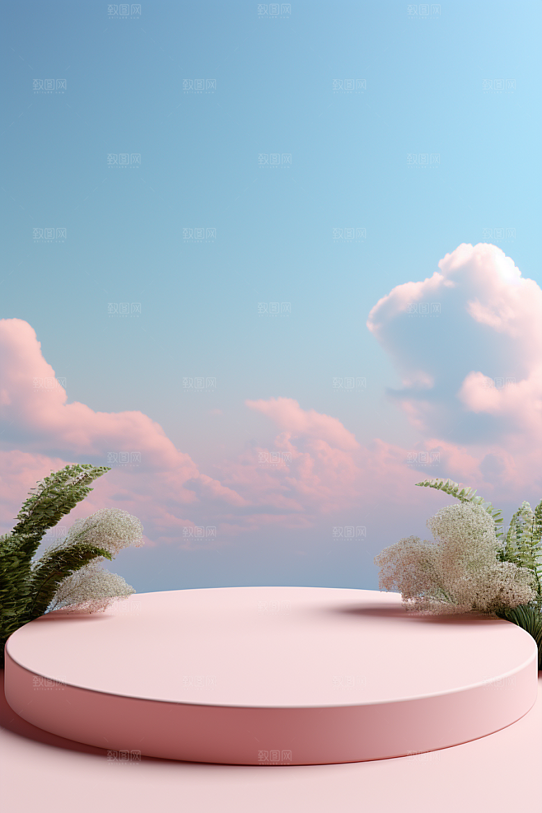 彩色简约INS风精致电商背景