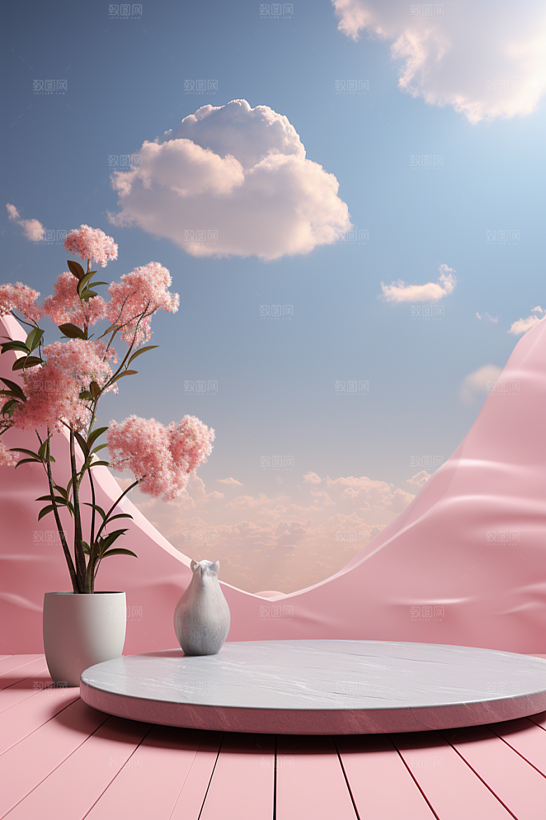 彩色简约高级感质感电商背景