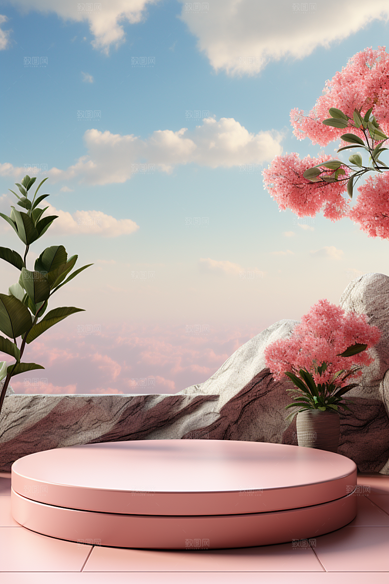 彩色简约自然时尚电商背景