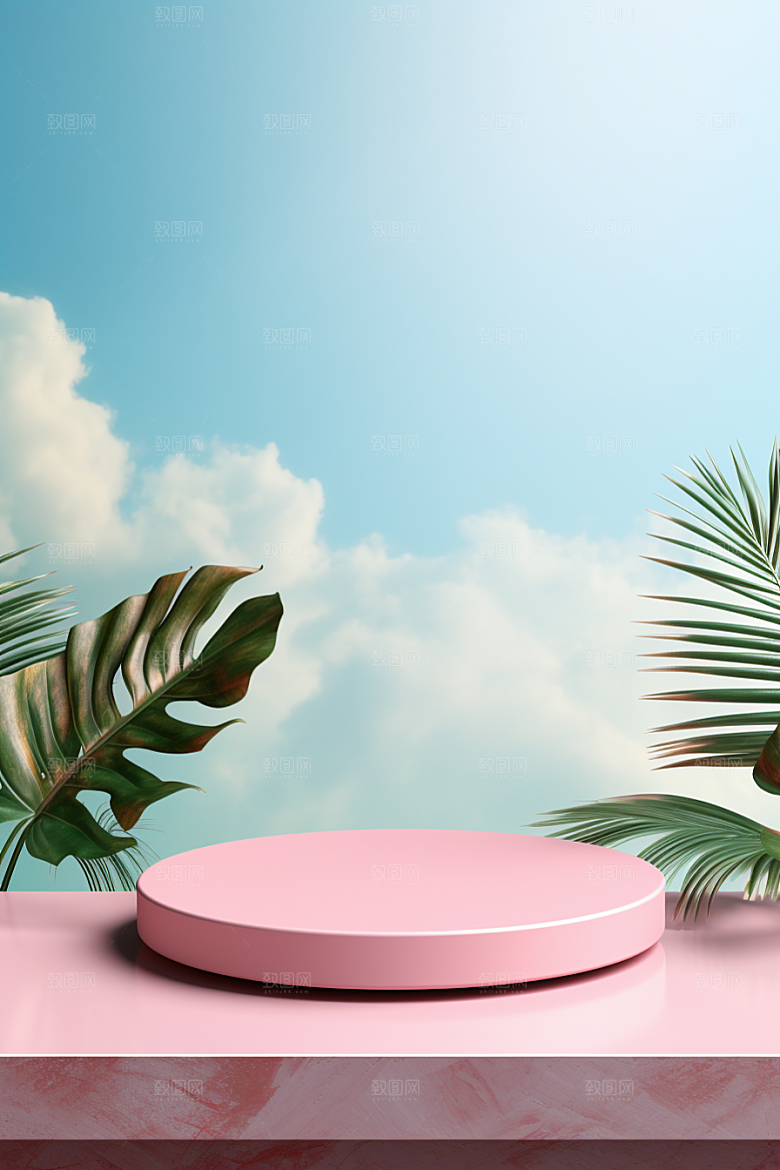 彩色简约时尚INS风电商背景