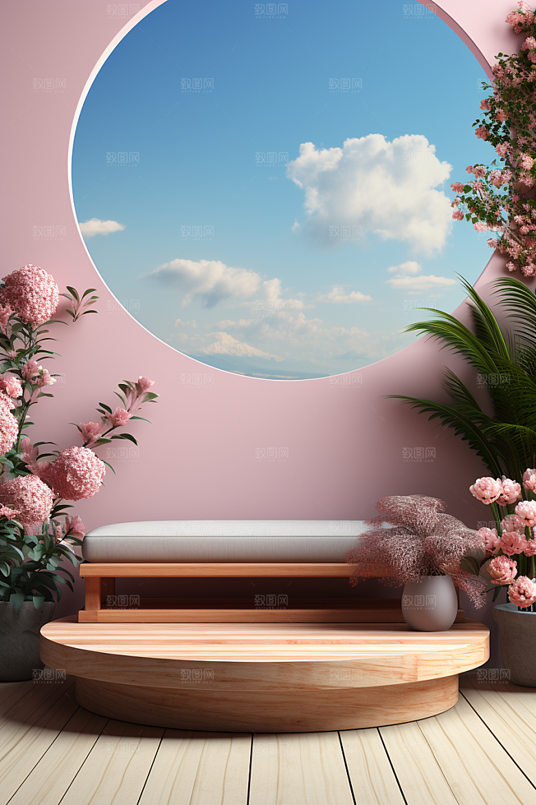 彩色简约高级感购物电商背景
