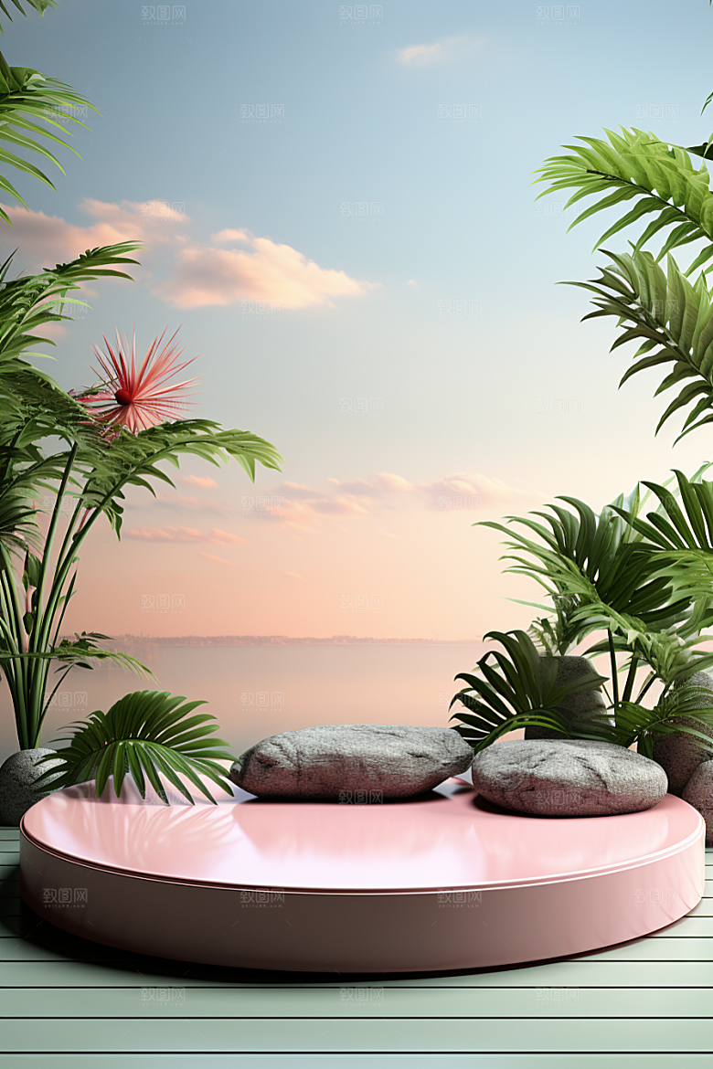 彩色简约高级感精致电商背景