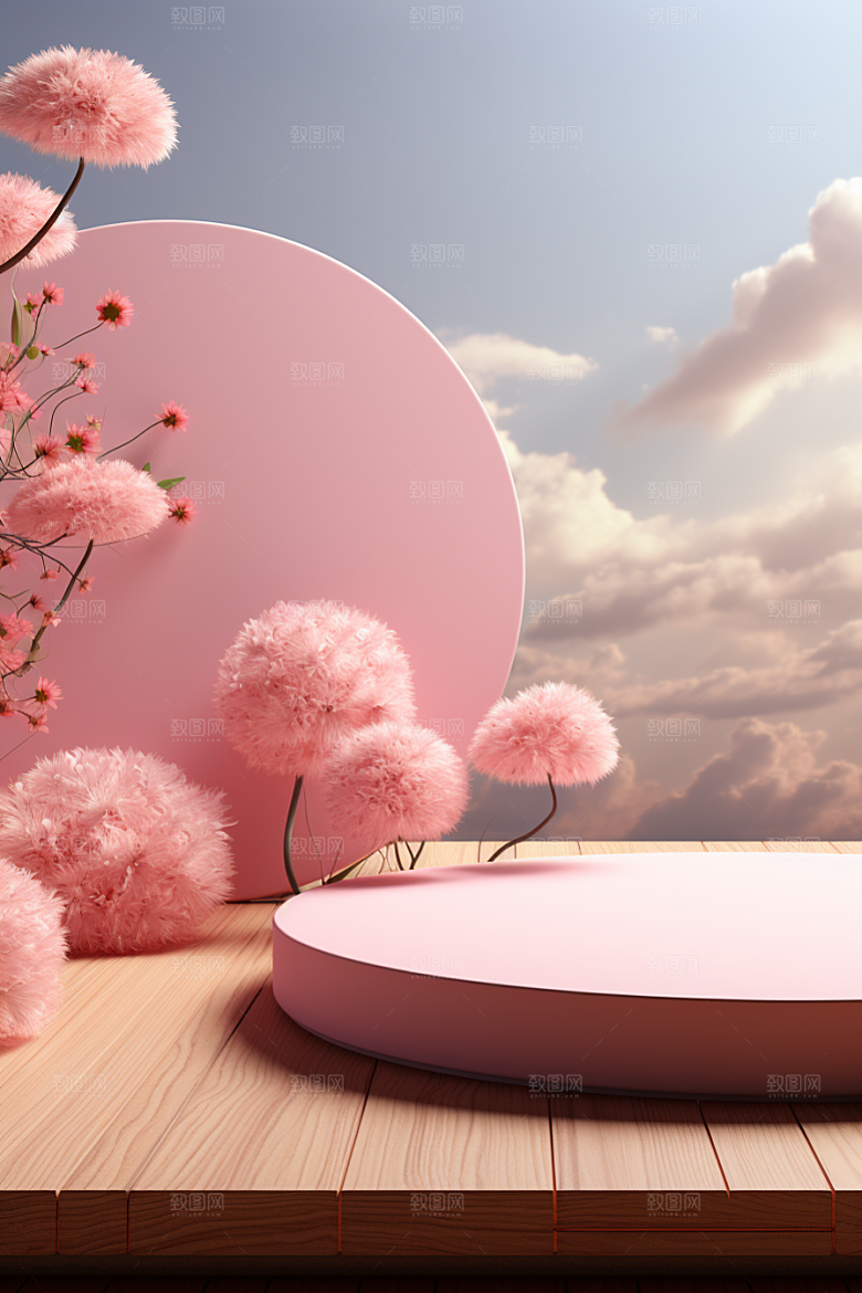 彩色简约精致高级感电商背景