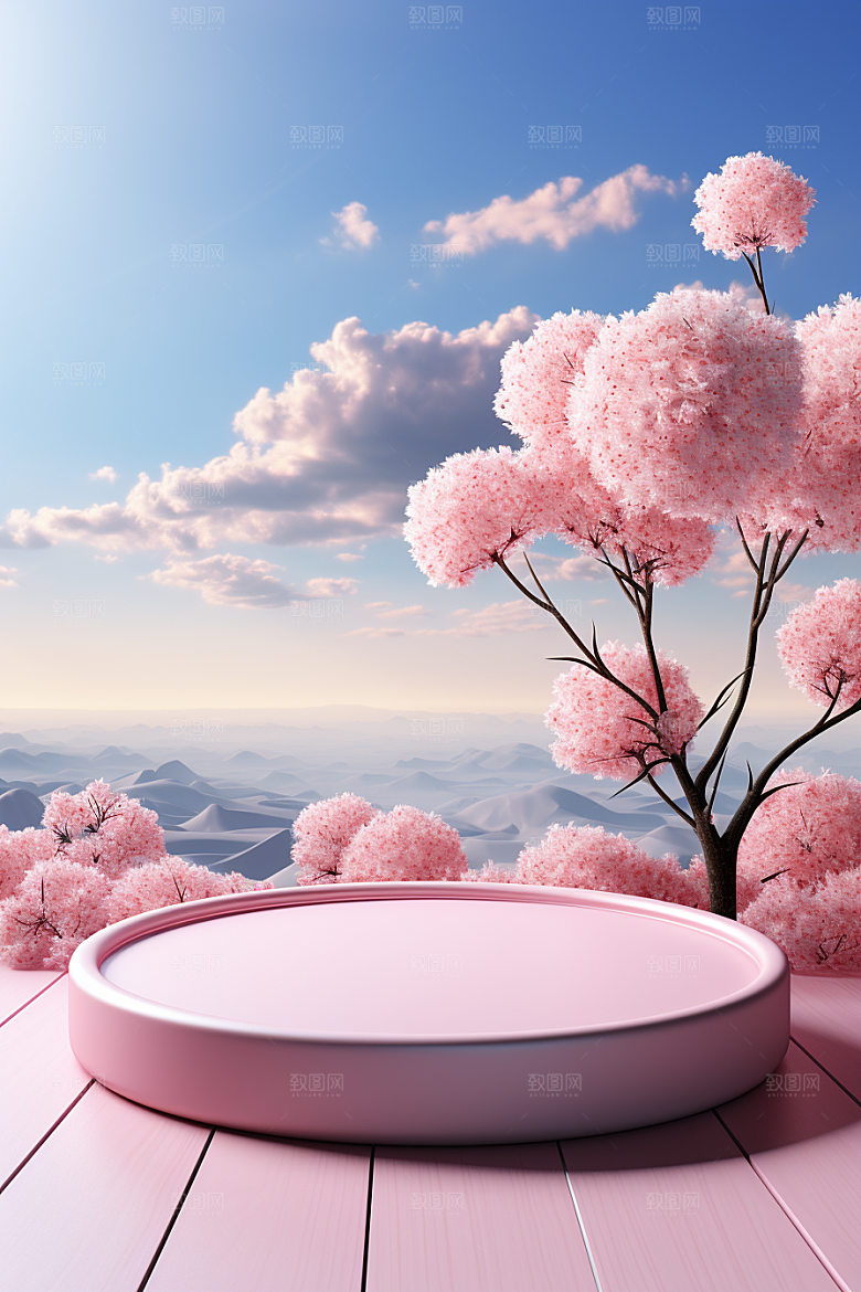 彩色简约高清产品展台电商背景