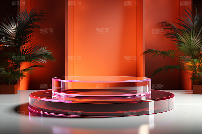 彩色简约大气自然电商背景