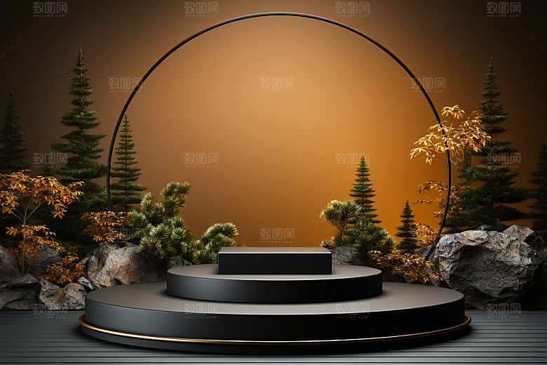 彩色简约精致质感电商背景