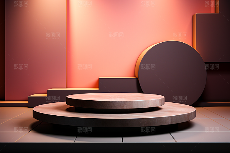 彩色简约高清产品展台电商背景