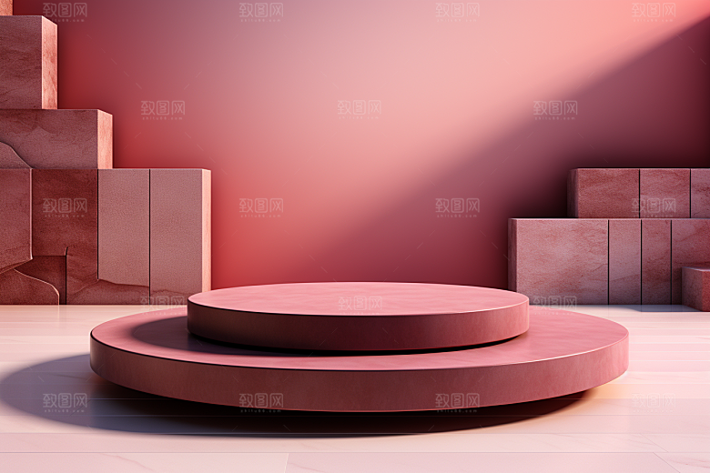 彩色简约高清产品展台电商背景