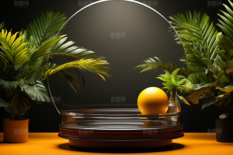 彩色简约几何高清电商背景