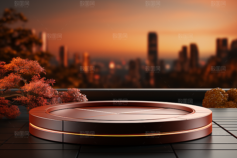 彩色简约产品展台精致电商背景