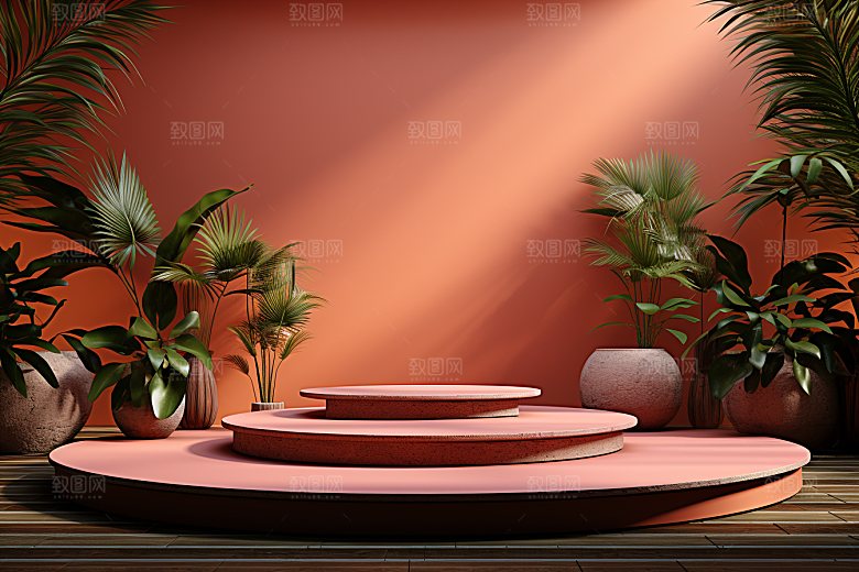 彩色简约精致高级感电商背景