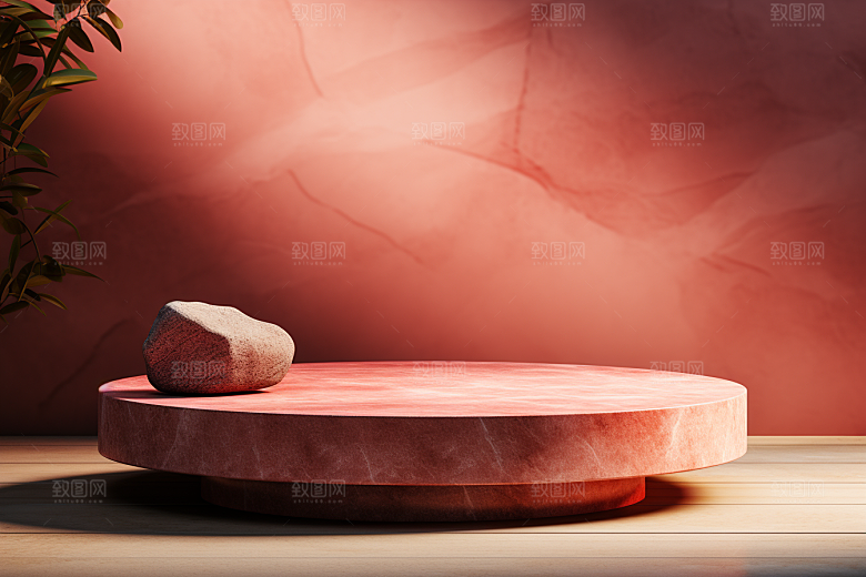 彩色简约产品展台几何电商背景