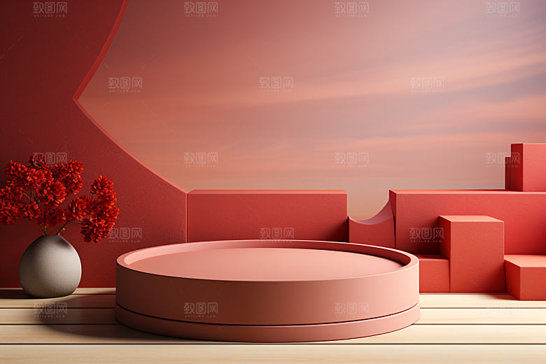 彩色简约高级感促销电商背景