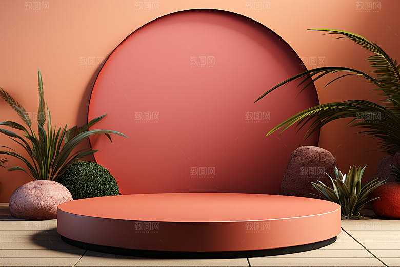 彩色简约产品展台购物电商背景