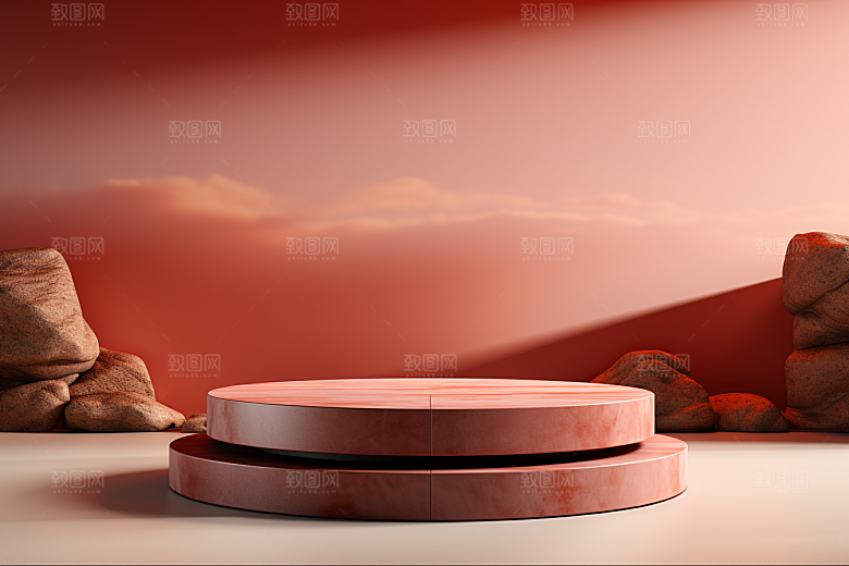 彩色简约产品展台质感电商背景