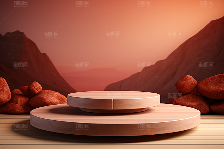 彩色简约产品展台购物电商背景