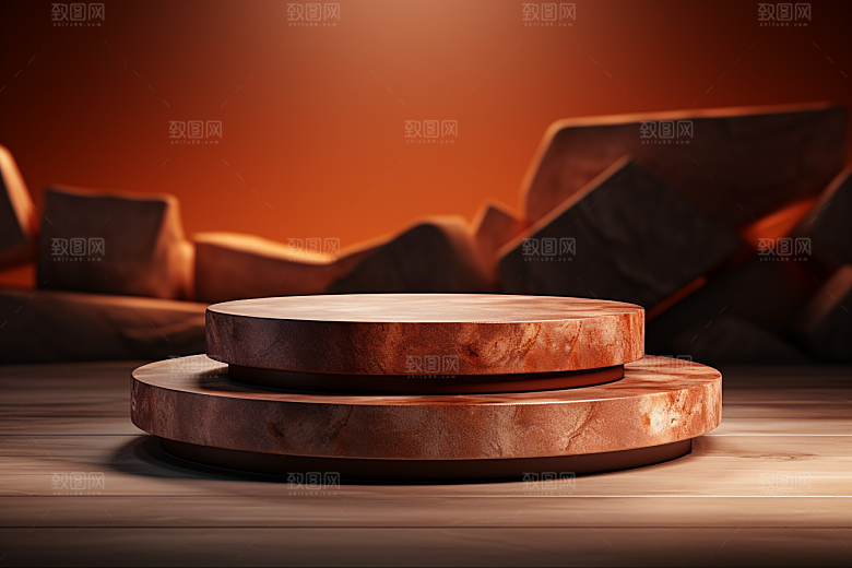 彩色简约购物产品展台电商背景