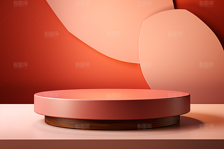 彩色简约时尚产品展台电商背景