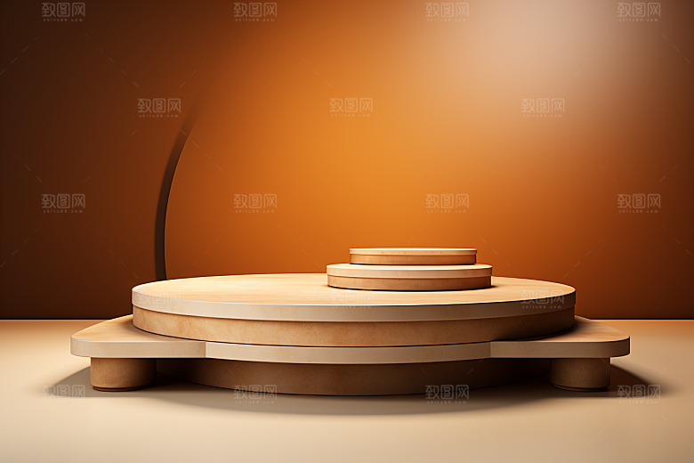 彩色简约购物产品展台电商背景