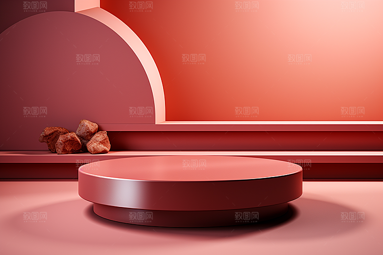 彩色简约产品展台购物电商背景